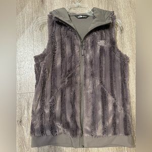 The North Face Faux Fur Vest Eggplant Purple Size Small